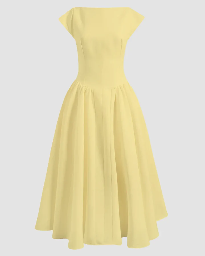 Cap Sleeve Fit & Flare A-Line Midi Dress - Image 2